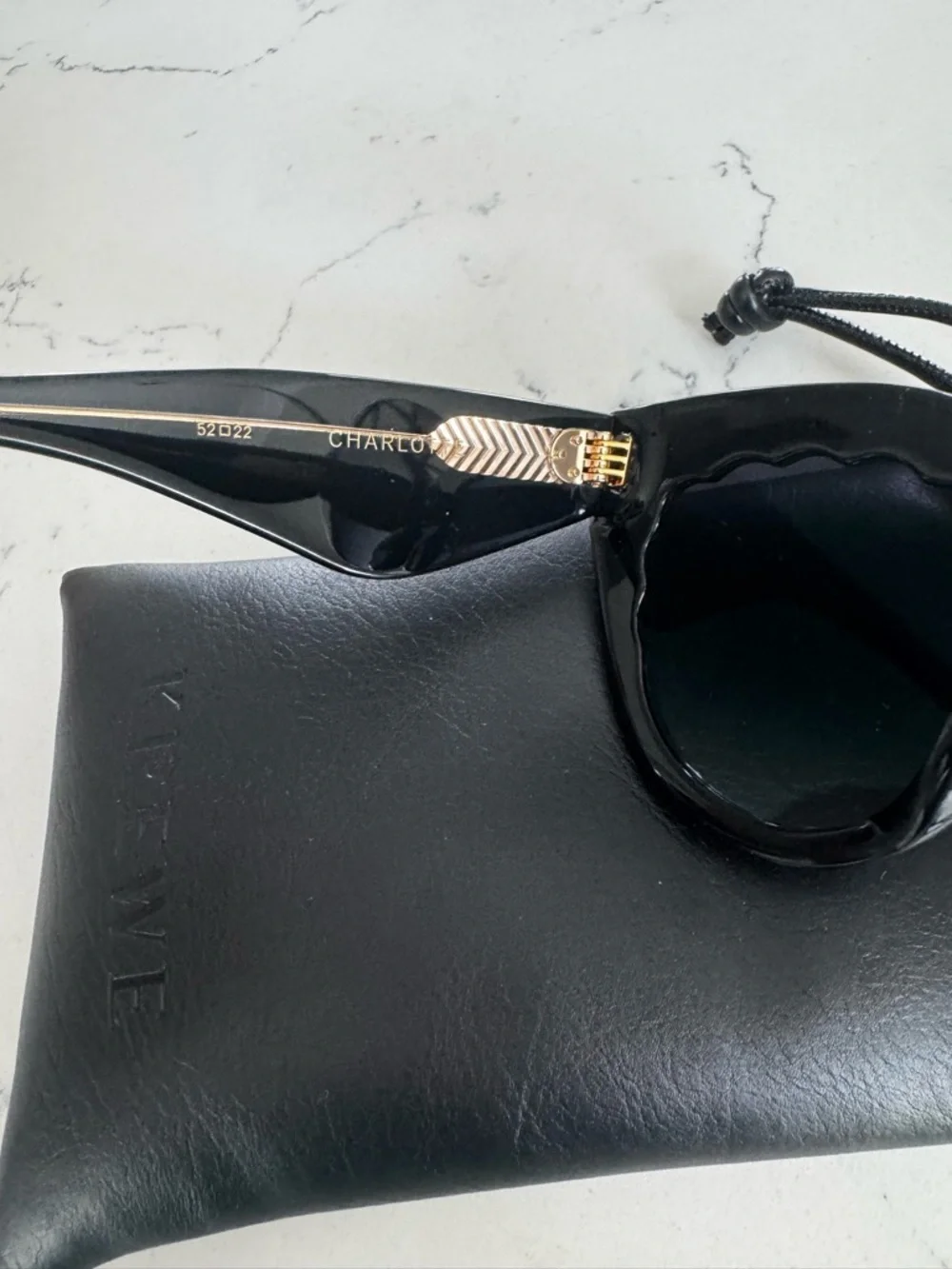 KREWE Black Charlotte Sunglasses with Scalloped Detail